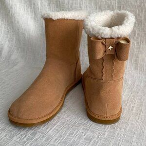 NWT Kate Spade Wonderland Cozy Suede Boots Tan Sz 8​